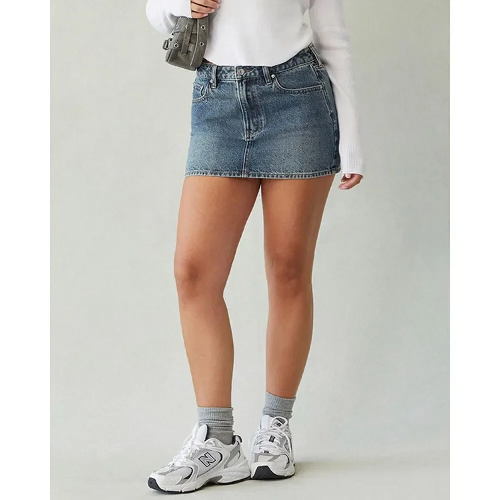 Pacsun Bella Dark Indigo Mid Rise Denim Mini Skirt Women’s Size 000/23 - Picture 1 of 6